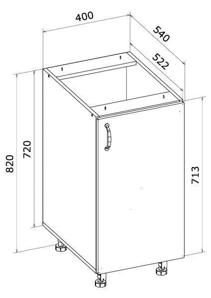 Тумба нижня МС Мері Н 40х82х54 см дуб платиновий/білий Грейд