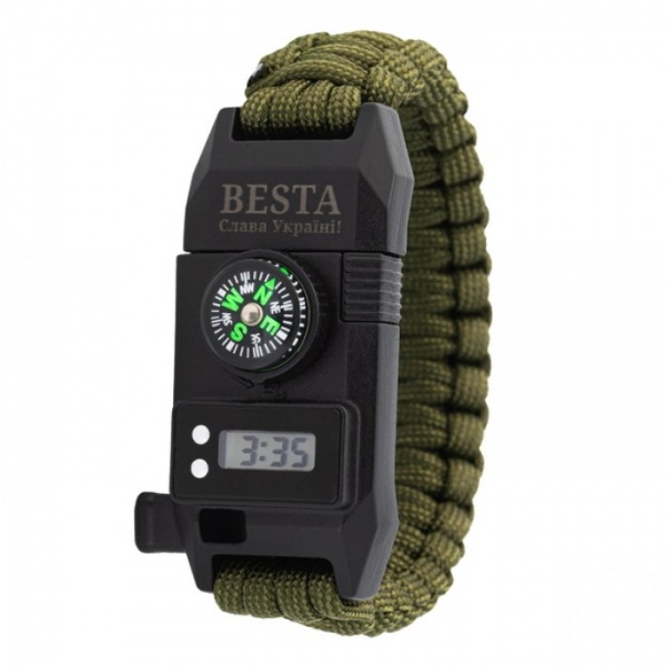 Часы тактические Band с компасом 6 в 1 BESTA army green (NULL)