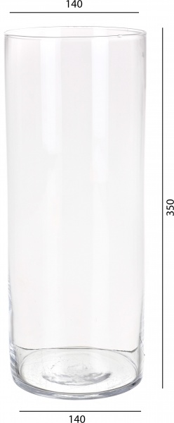 Ваза скляна Wrzesniak Glassworks Туба 14х35 см 17-995C 35 см прозорий 