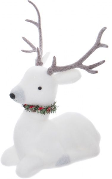 Декоративная фигура Олень сидячий с венчиком 50 см 