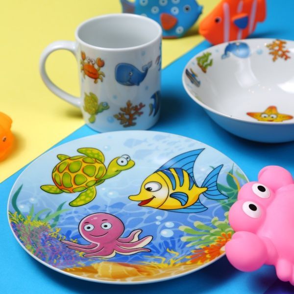 Набор детской посуды Sea Land 3 предмета M0690-7 Milika