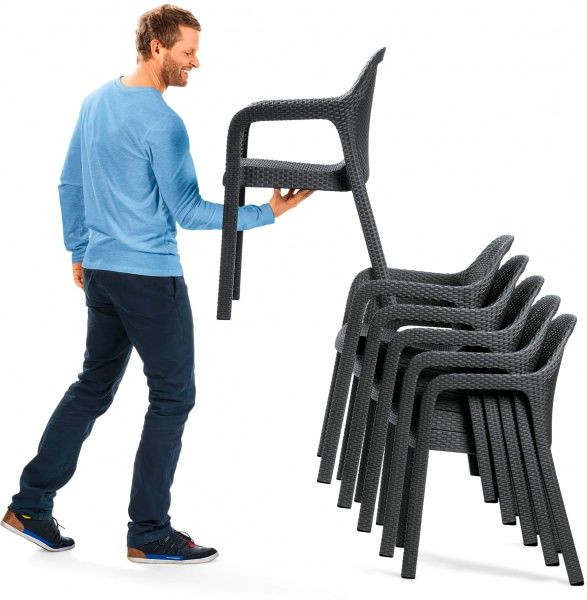 Стул пластиковый Lechuza 10903 серый 