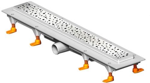 Душевой канал MCH 850 мм с решеткой Квадраты, нержавеющая сталь CH-850 S