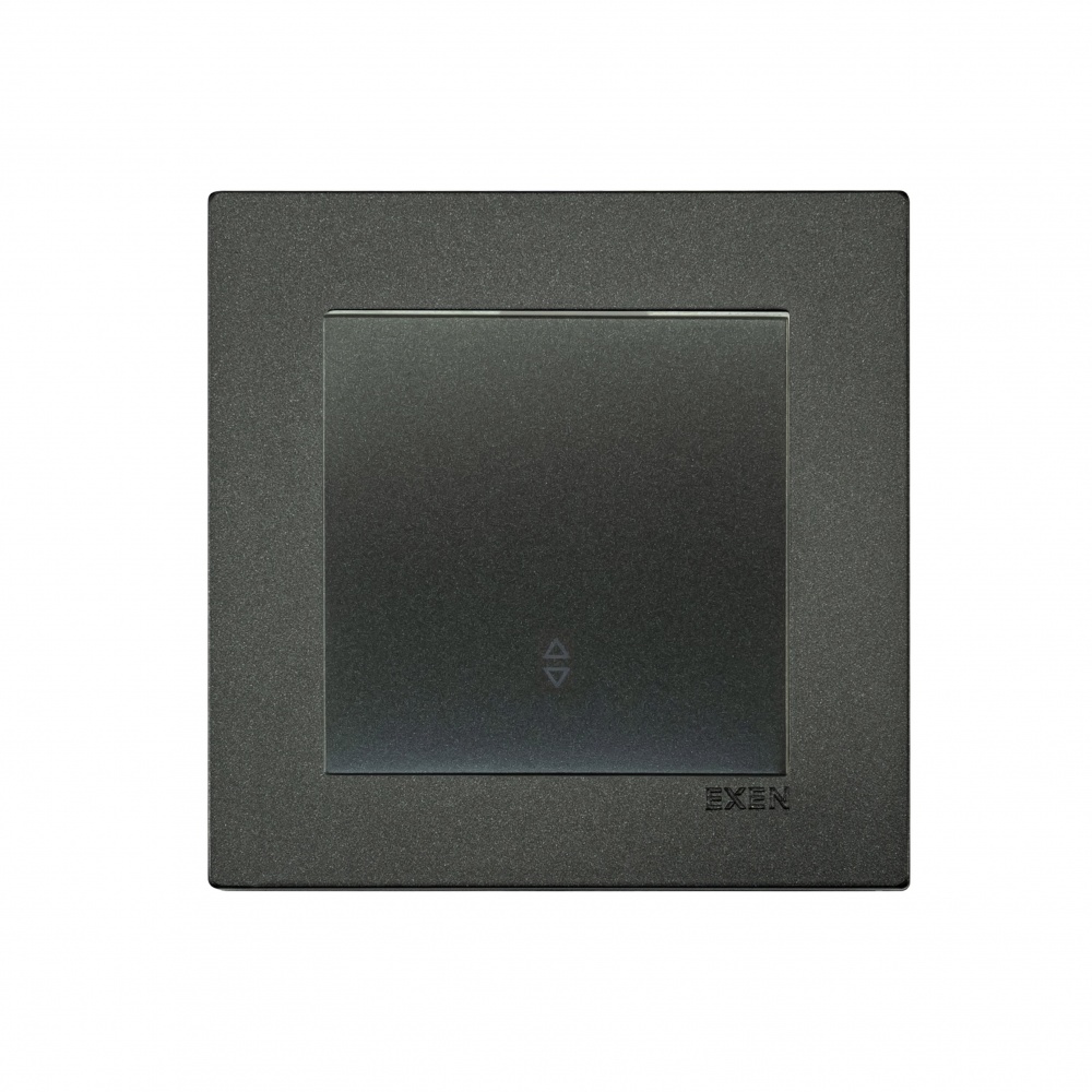 Выключатель проходной одноклавишный EXEN Karell без подсветки антрацит 290-001302-209
