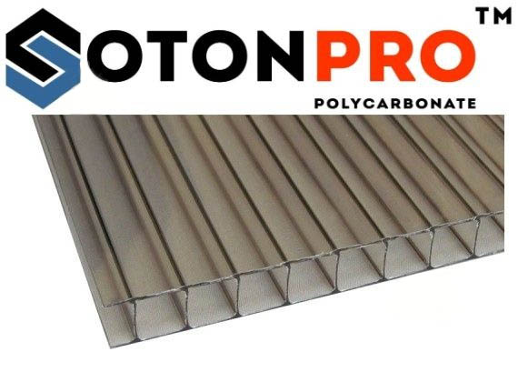 Полікарбонат стільниковий SOTON Pro 10 мм 3000х1050 мм бронзовий