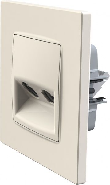 Розетка TV+RJ45 оконечная двойная Plank Electrotechnic Classic/Nordic слоновая кость PLK0911131