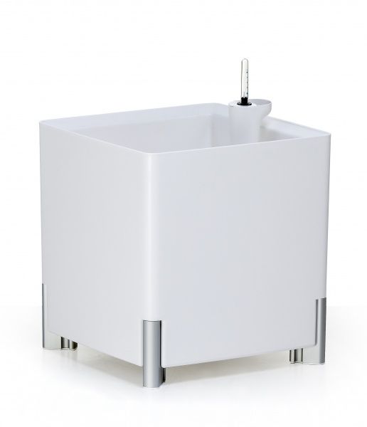 Горщик пластиковий Mondum Медітеранео 40x45x36 квадратний 36л білий 