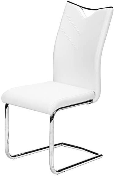 Стул обеденный с подлокотниками Prestol Тифани X-930-1 440х595х1000 мм хром/белый