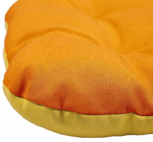 Подушка на стул Безе 41х41х8 жаккард С18+С09 желтый+оранжевый