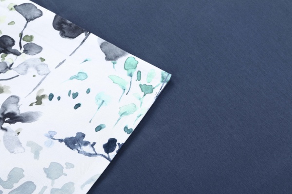 Комплект постільної білизни Silky poems 2.0 синій із білим Decoflux 