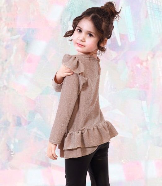 Кофта PURPURINO люрексова з воланами р.110 бежевий 5063/110 