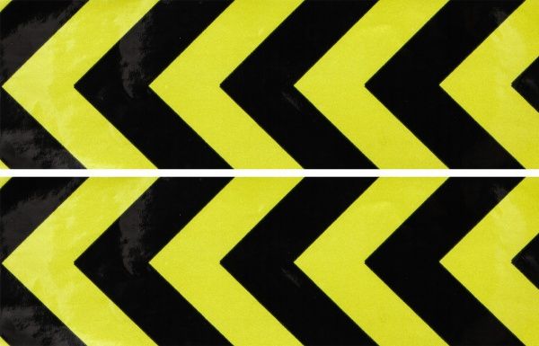 Сигнальна світловідбивна наліпка жовто-чорна 100x300 мм 2 шт.