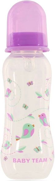 Пляшечка Baby Team з силіконовою соскою 250мл фіолетовий 1121