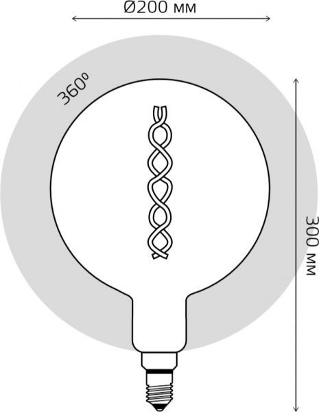 Лампа светодиодная Gauss Vintage Filament Gold 154802008 G200 8 Вт E27 2400 К 220 В прозрачная 