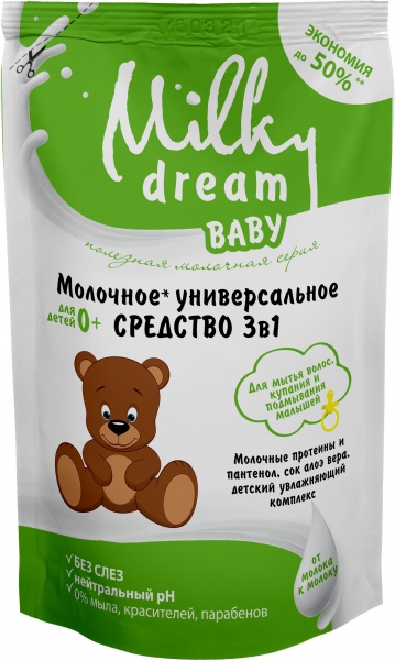 Рідке мило Milky Dream Для купання,миття волос та підмивання малюківдой-пак 450 мл (300561)