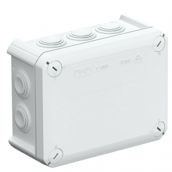 Коробка распределительная с крышкой OBO Bettermann Т-серии с кабельными вводами 150х116х67 полипропилен 2007077