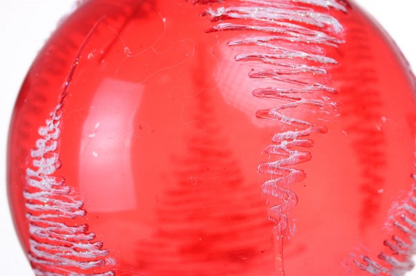 Шар новогодний с лепными элементами d 80 мм красный