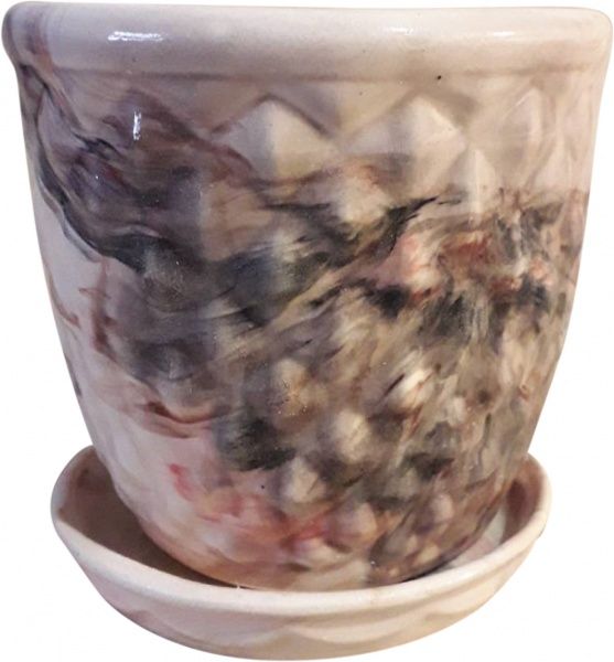 Горшок керамический Малахит 1л разноцветный 