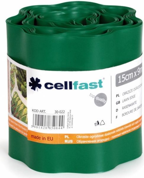 Бордюр газонный Cellfast  темно-зеленый 15х9