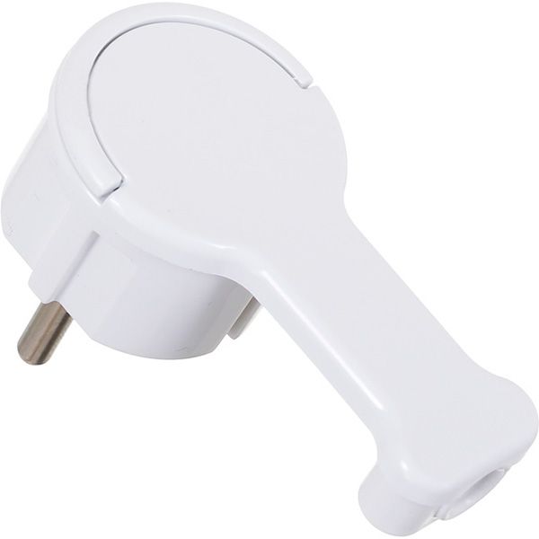 Электровилка E.NEXT Uni-Schuko WT-16UP ультра плоская 250В 16А пластик белый