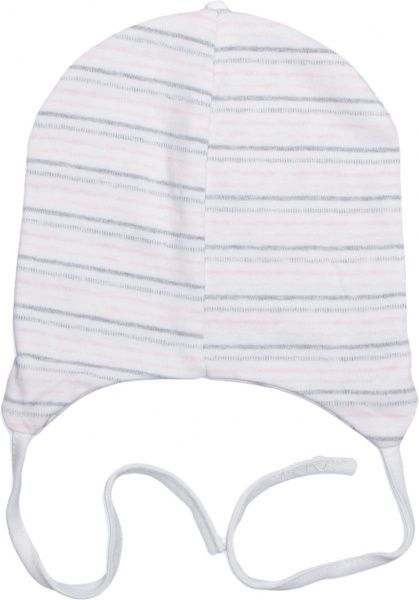 Шапочка дитяча для дівчинки Роза 211-Т р.44-46 білий із рожевим 