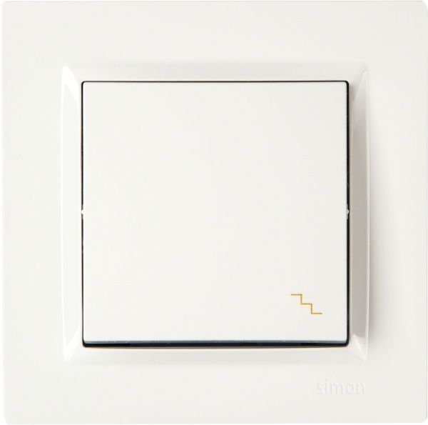 Вимикач прохідний одноклавішний Simon 10 без підсвітки 10 А 250В білий CW6.01/11