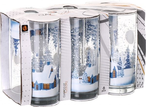 Набор стаканов Рождество 260 мл 6 шт. 91206/D297 Uniglass