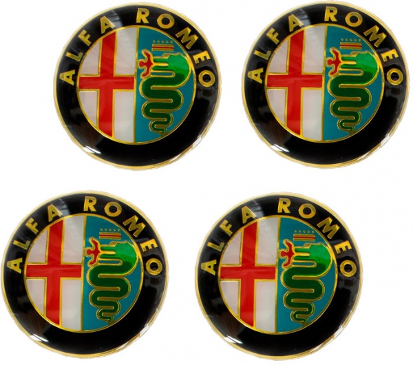 Наклейка-шильда Alfa Romeo 65 мм на колпаки и диски