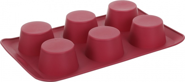 Форма для кексів Magic Ring Хвиляста 30х19х4, 1 см 6 шт. бордо Flamberg Smart Kitchen