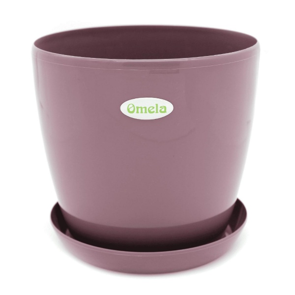 Горшок пластиковый Омела Глянец 3,3 литра круглый темно-лиловый 