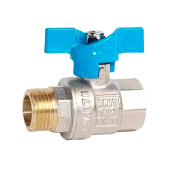 Кран шаровой Gross Optimal Ду25 1 В-Н бабочка синий