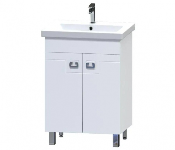 Тумба на ножках Aquarius Laura белый с умывальником Комо 60