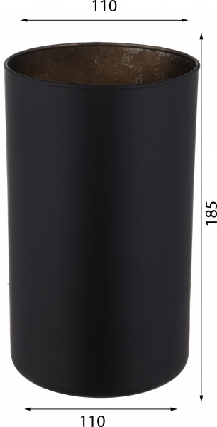 Ваза стеклянная Soft цилиндр 19,5 см черная 