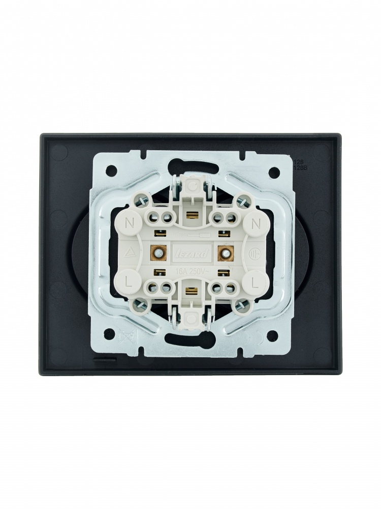 Розетка подвійна 2 без заземлення Lezard Vesna IP20 антрацит 742-4200-128B