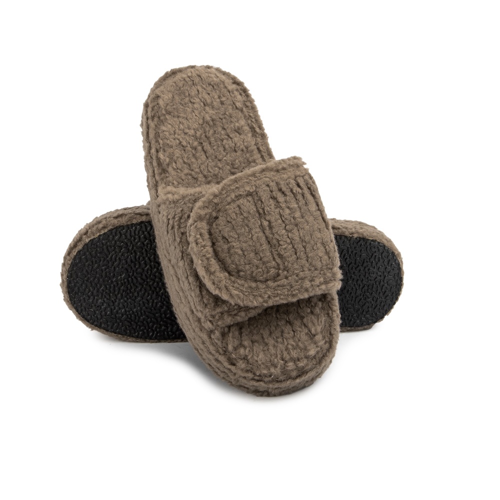 Тапки домашние Twins HS флис/липучка на платформе 12707 р.38/39 коричневый