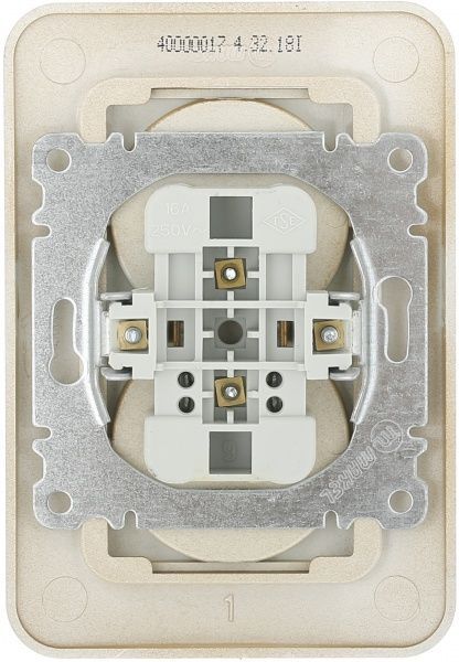 Розетка подвійна без заземлення Makel Lillium Natural без шторок без кришки дуб