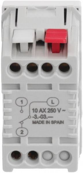 Вимикач прохідний одноклавішний Schneider Electric Unica вузький без підсвітки 10 А 250В IP20 білий MGU3.103.18