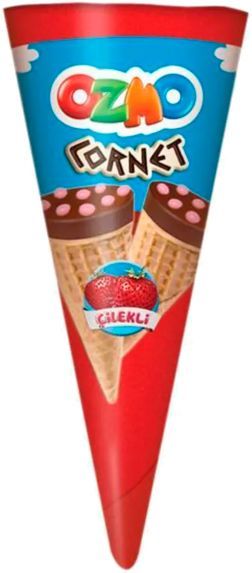 Печенье Вафельный рожок с клубничной начинкой и цветным драже 25 г 