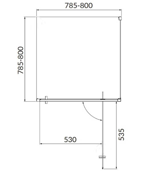 Душевое ограждение Cersanit Brasco 80X80X190 см распашные двери S168-011