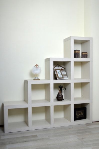 Стелаж двосторонній Кубус Стійка 4х4 1410x1410x290 мм кремовий 