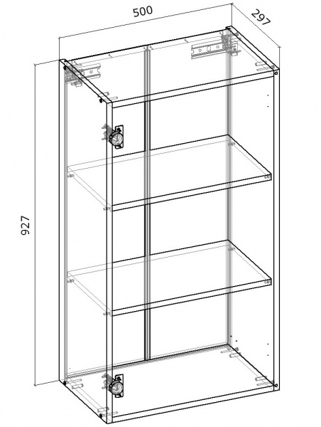 Шафа верхня Грейд розпашна 500x927x300 мм сірий 