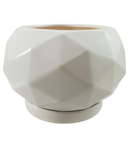 Горщик керамічний Резон Вітряниця круглий 0,9 л білий (Р280біл)