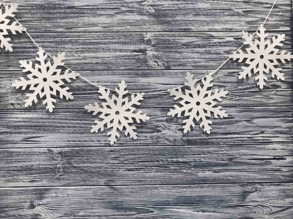 Подвеска фетровая Гирлянда Снежинки, 2 м