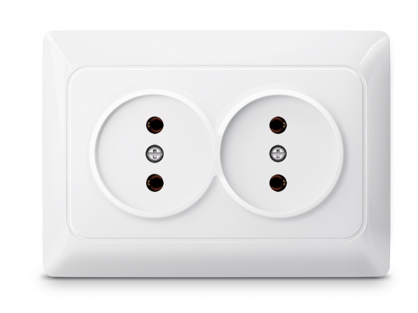 Розетка подвійна без заземлення IP20 білий TF-ST-SK2-W