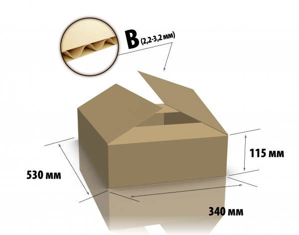 Гофроящик 340 x 530 x 115 мм
