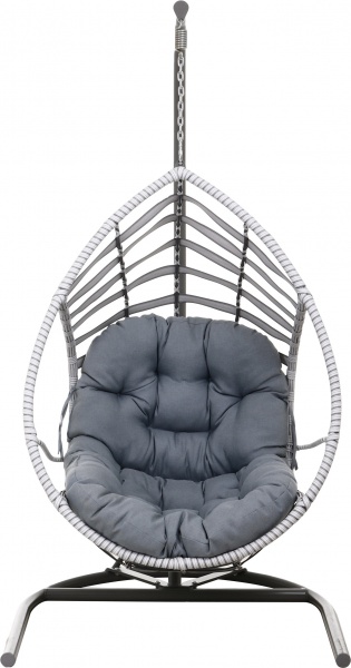 Крісло-кокон Латинос широке плетіння світло-сірий