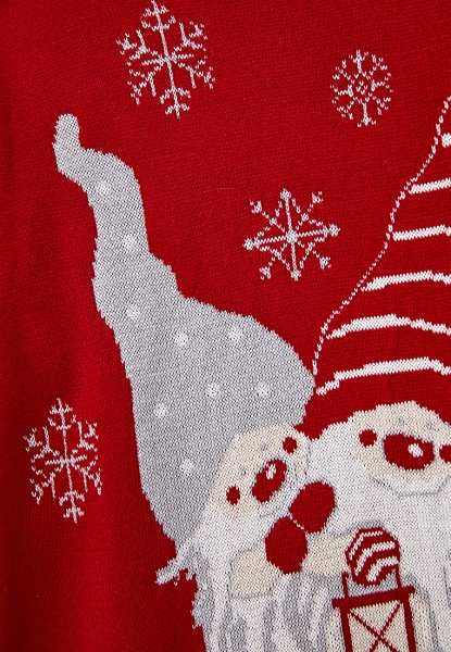 Джемпер детский унисекс ART KNIT Гном р.110-116 красный с рисунком 