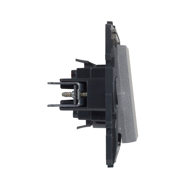 Перемикач прохідний одноклавішний Niloe Step 863306 без підсвітки алюміній