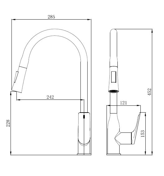 Змішувач для кухні Mixxen IQ хром з лійкою MXKL0678