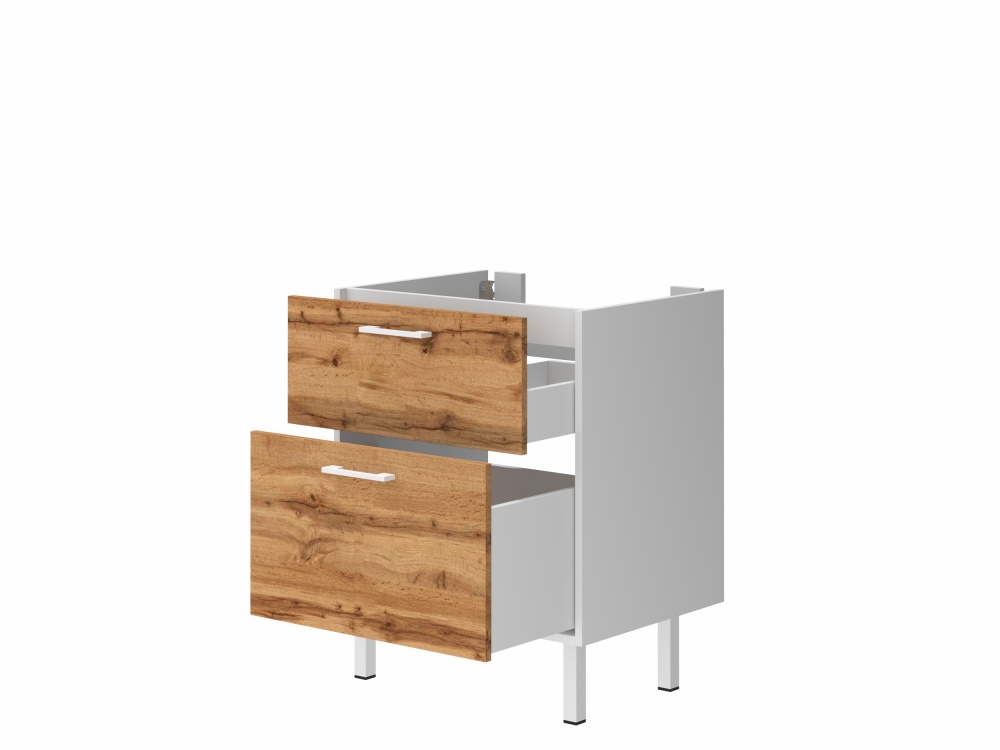 Тумба ЮВЕНТА Afina 60 см Белая + Дуб Вотан под столешницу или умывальник Piedra 60